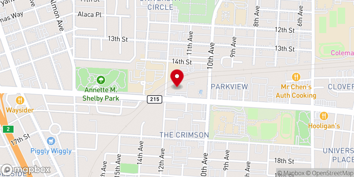 Map showing location of First Baptist Church the Loft Church