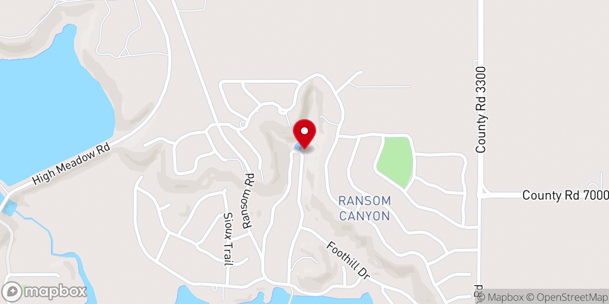 Map showing location of Ransom Canyon Memorial Chapel