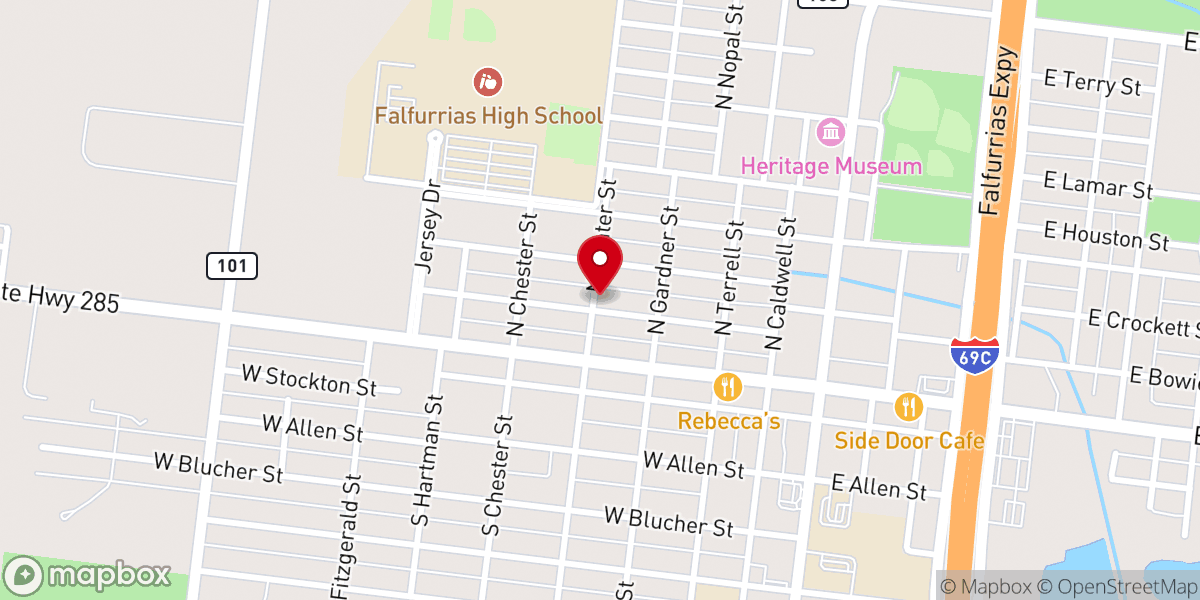 Map showing location of Iglesia Manantial De Vida