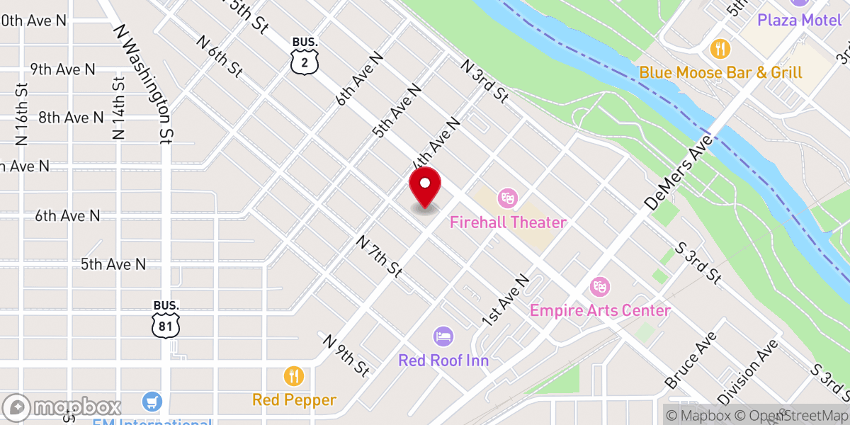 Map showing location of Augustana Lutheran Church