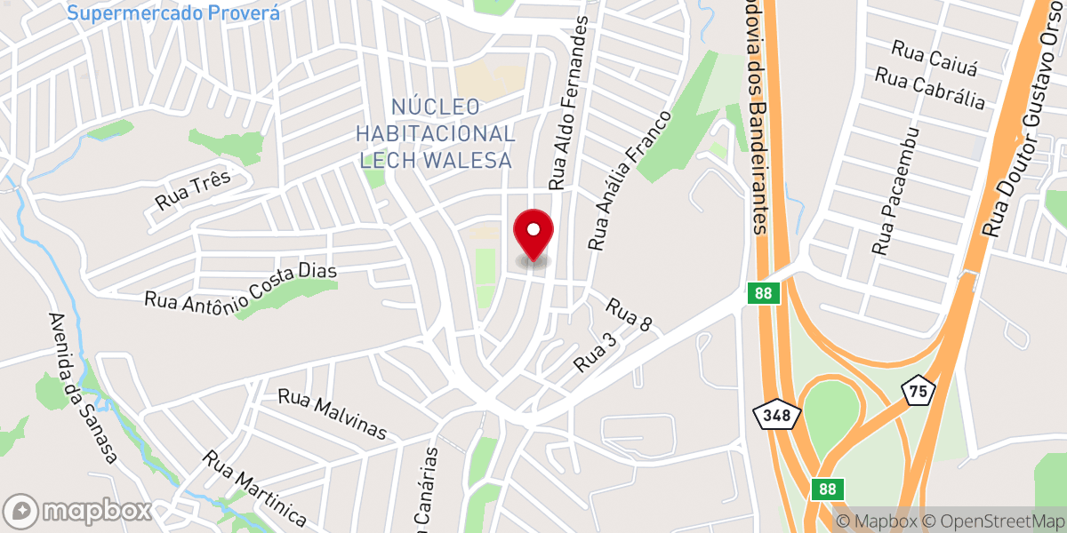 Map showing location of Igreja Batista Redenção