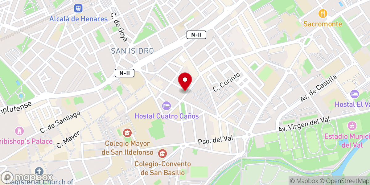 Map showing location of Iglesia Evangélica Pentecostal Asamblea de Dios Comademat-España Alcalá de Henares - Madrid