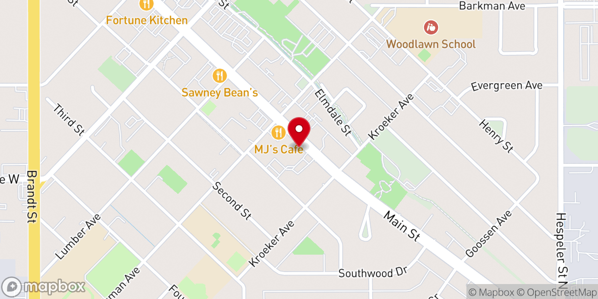 Map showing location of Steinbach Evangelical Mennonite Church