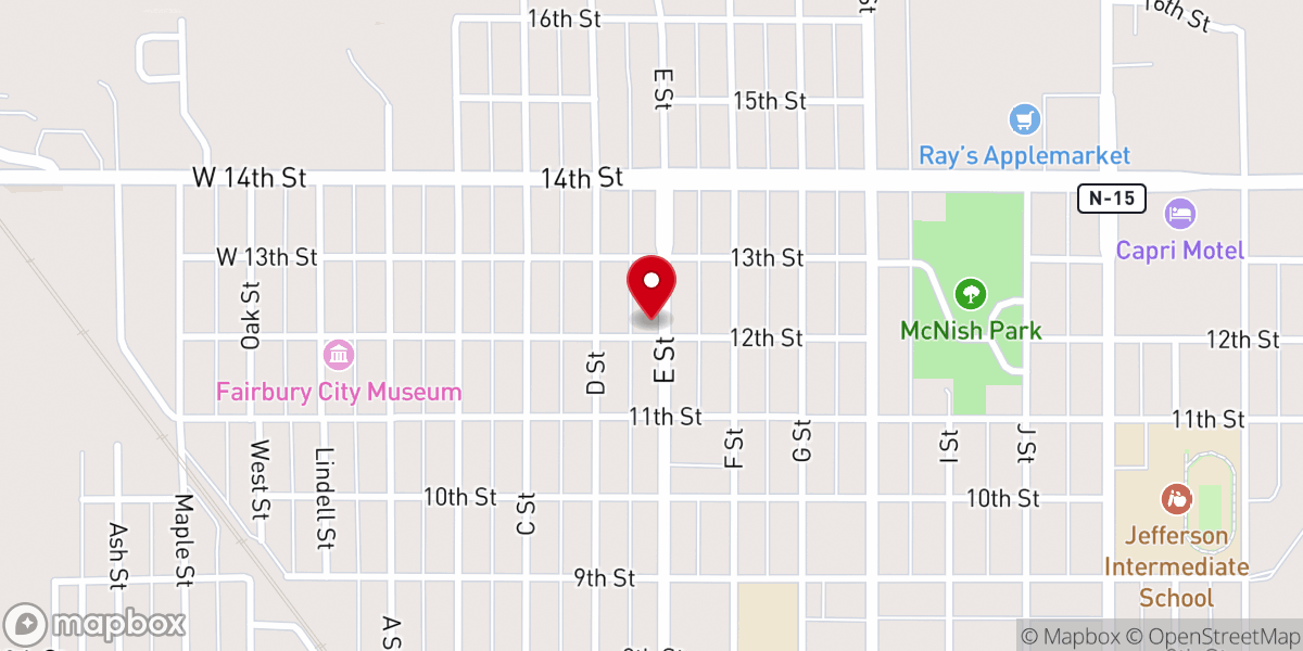 Map showing location of First Church of God