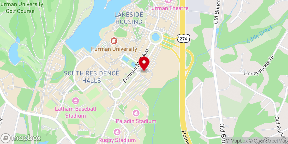 Map showing location of Daniel Chapel Furman University