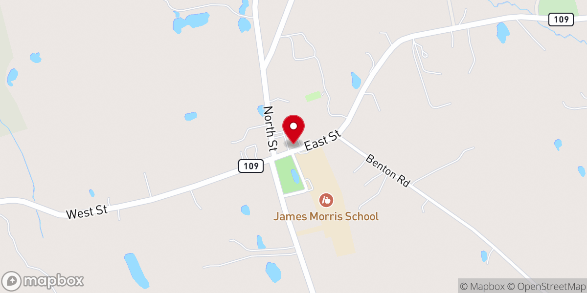 Map showing location of Morris Congregational Church