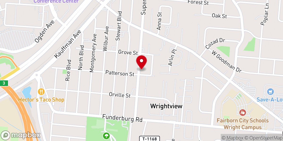 Map showing location of Fairborn Community Tabernacle