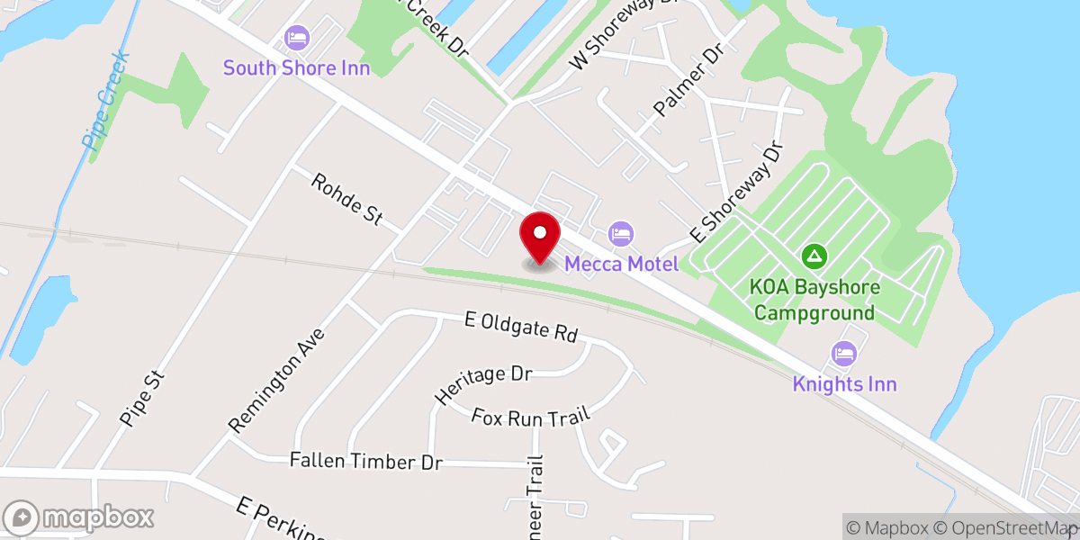 Map showing location of Bible Baptist Church