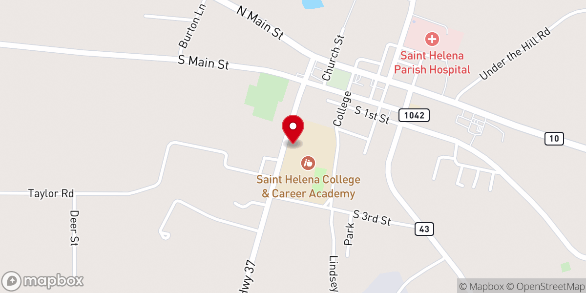 Map showing location of Saint Helena College and Career Academy