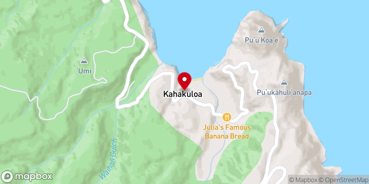 Map showing location of Kahakuloa Hawaiian Congregational Church