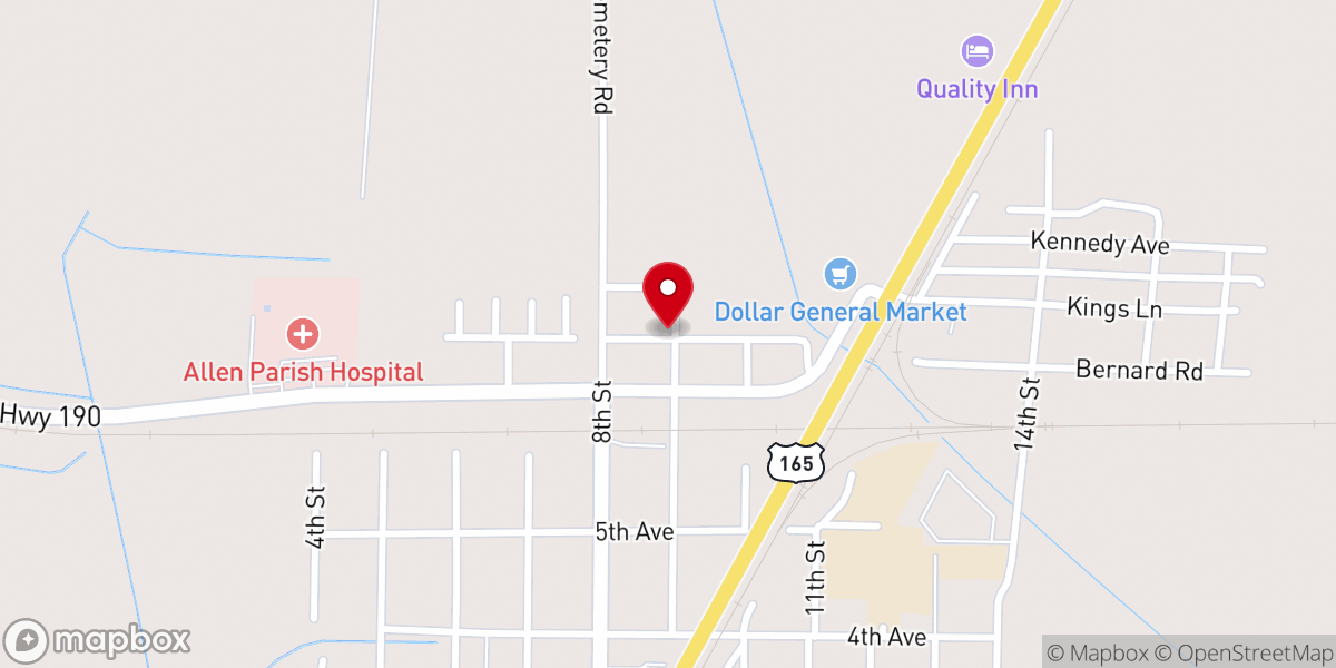 Map showing location of Hannah Chapel AME Church