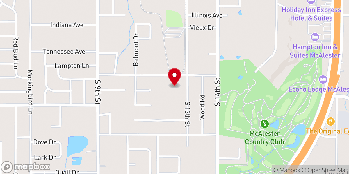 Map showing location of McAlester First UMC