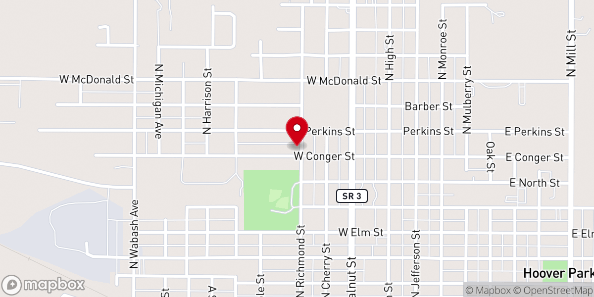 Map showing location of Calvary Pentecostal Church
