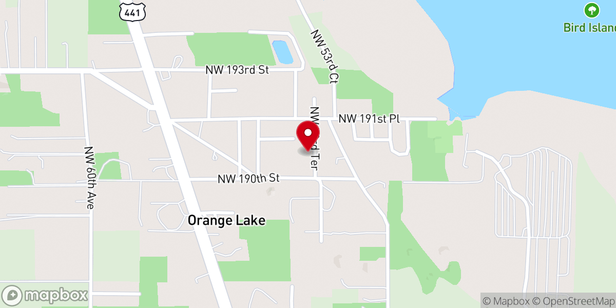 Map showing location of RISE BAPTIST CHURCH AT ORANGE LAKE
