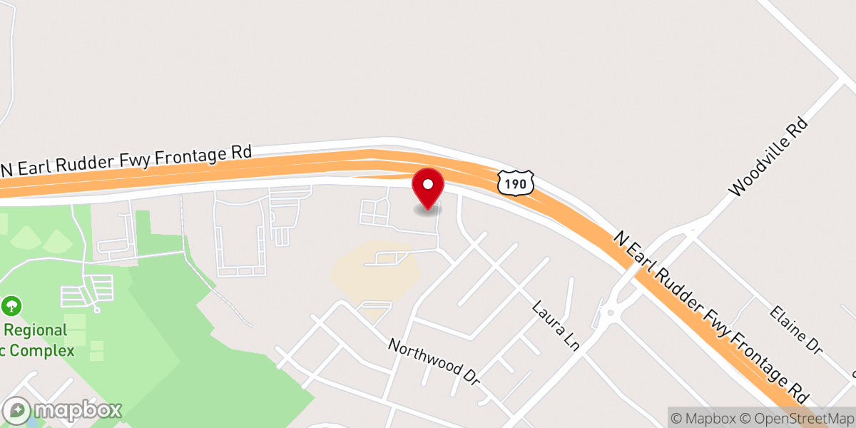 Map showing location of North Bryan New Birth Baptist Church