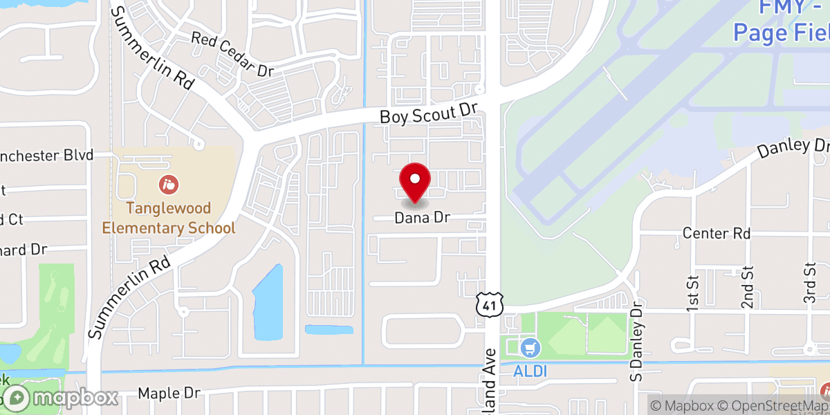 Map showing location of One Family Church Fort Myers Inc