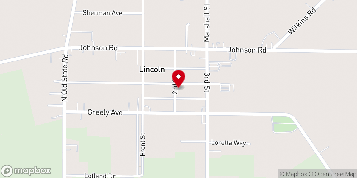 Map showing location of Lincoln Community Church