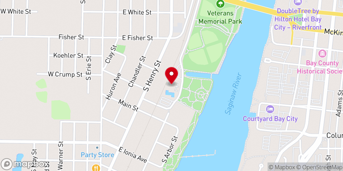 Map showing location of Bay County Community Center