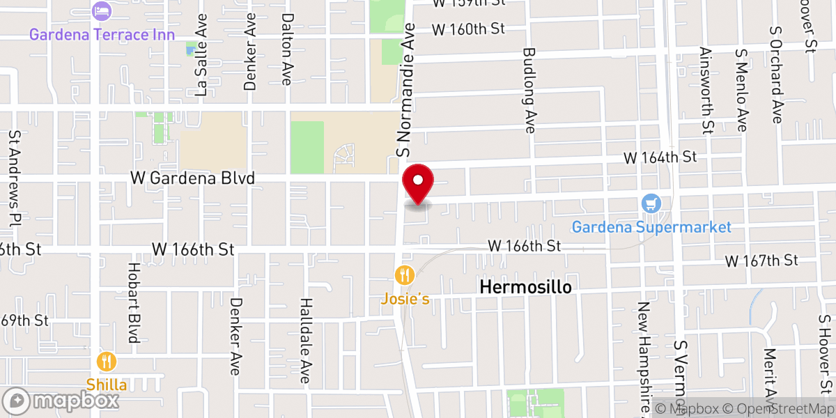 Map showing location of Gardena Presbyterian Church