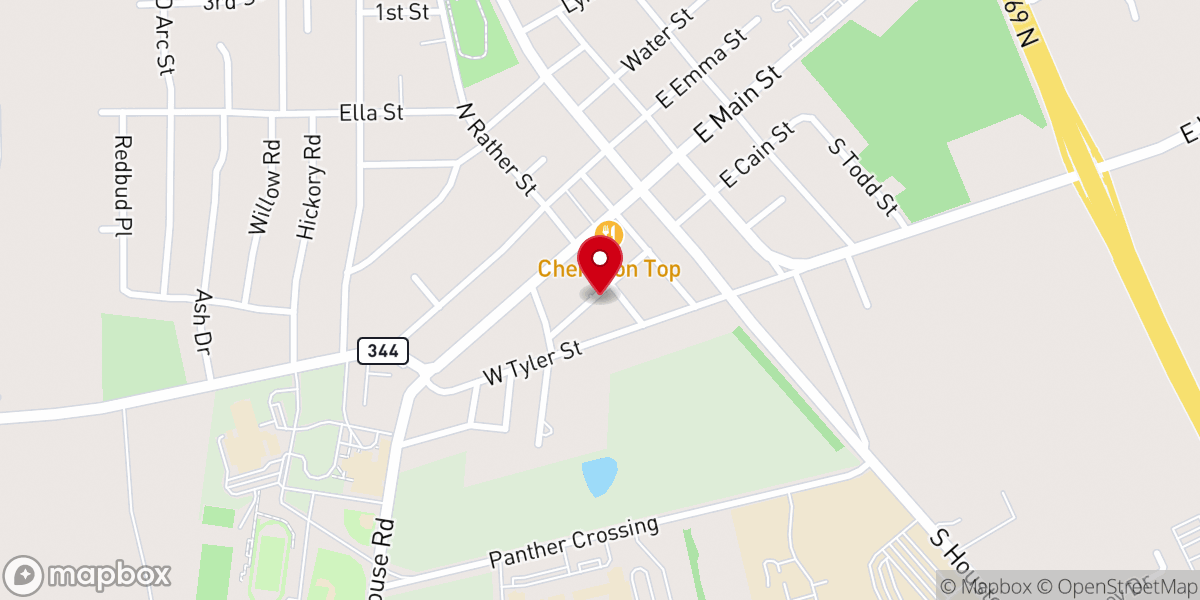 Map showing location of Bullard Methodist Church