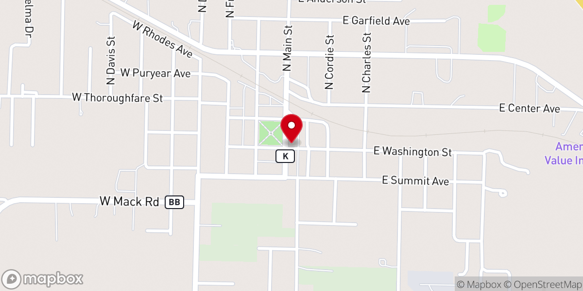 Map showing location of Seymour Cumberland Presbyterian Church