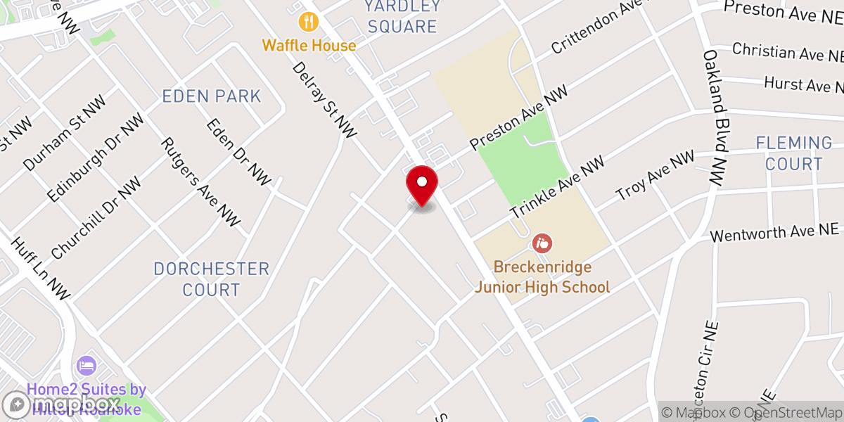 Map showing location of Trinity Lutheran Church