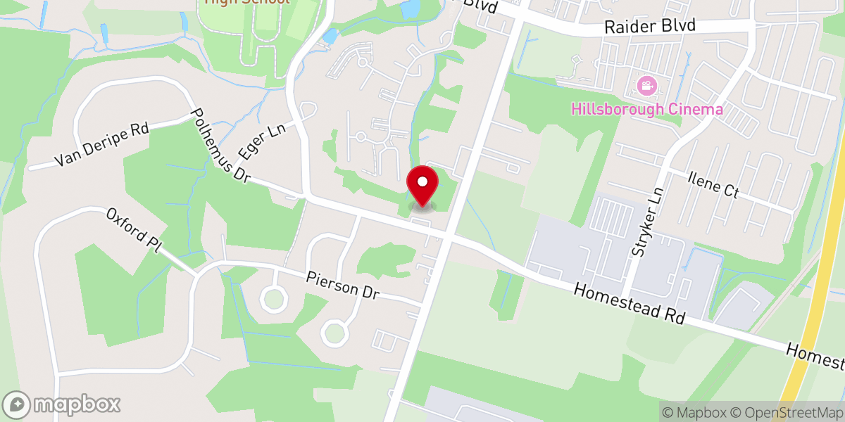 Map showing location of Hillsborough Presbyterian Church