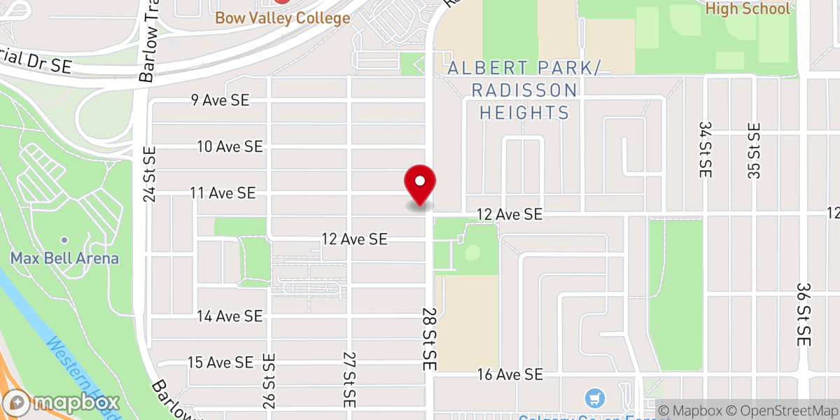 Map showing location of International Bible Baptist Church Calgary