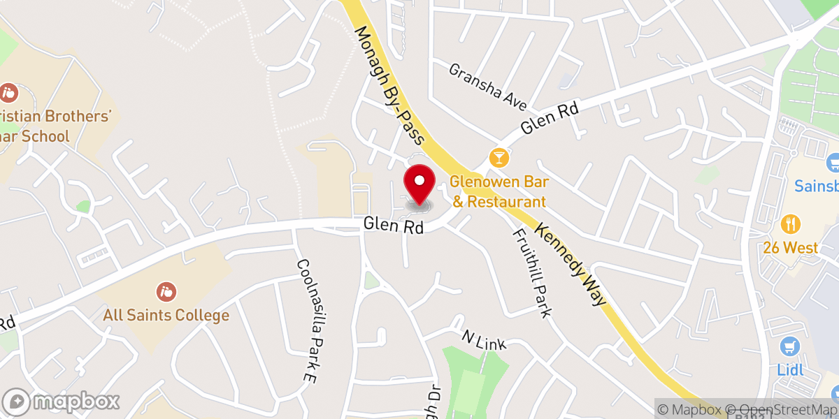 Map showing location of St Teresa's Roman Catholic Church