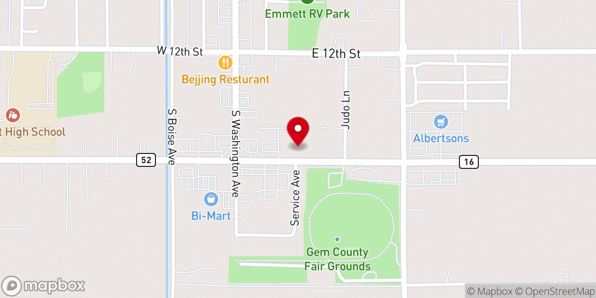 Map showing location of Emmett Seventh-day Adventist Church