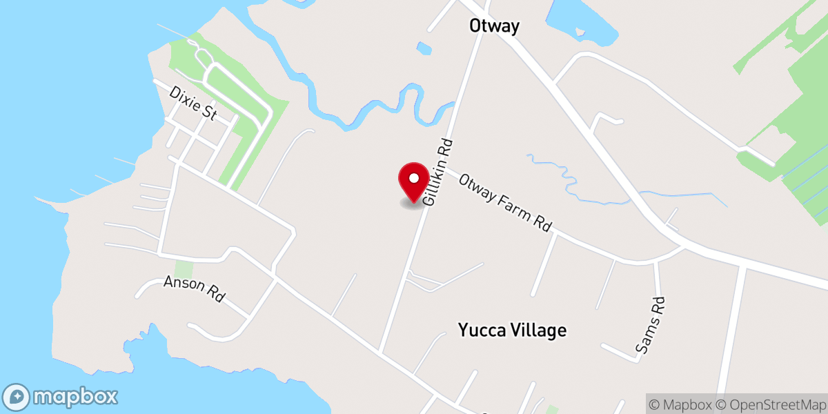 Map showing location of Otway Christian Church