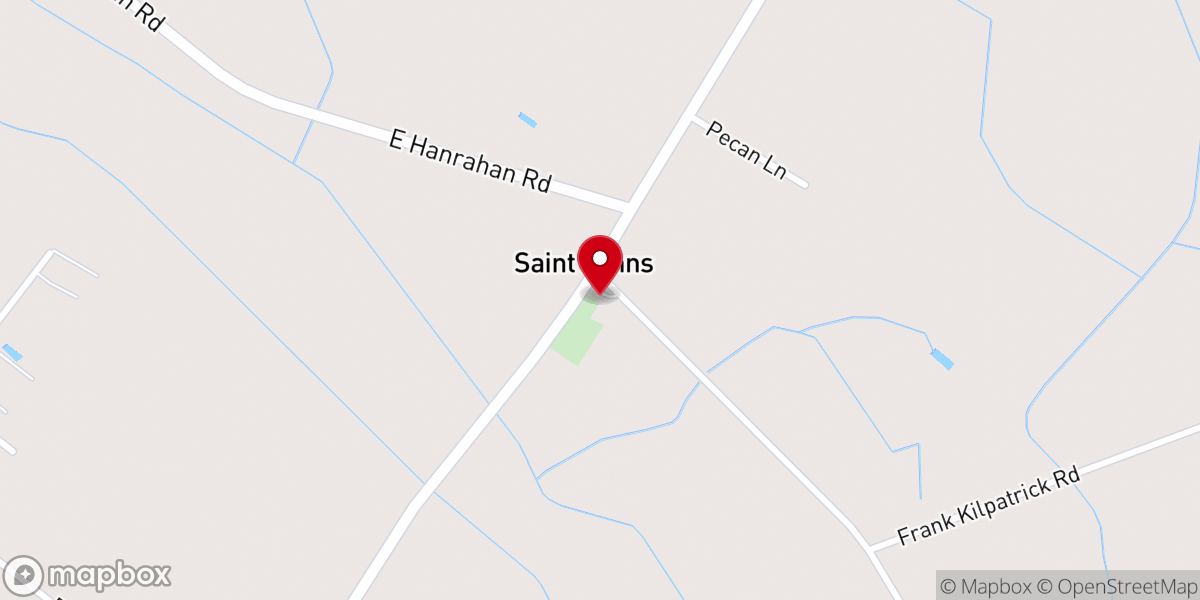 Map showing location of Saint John's Episcopal Church and Graveyard