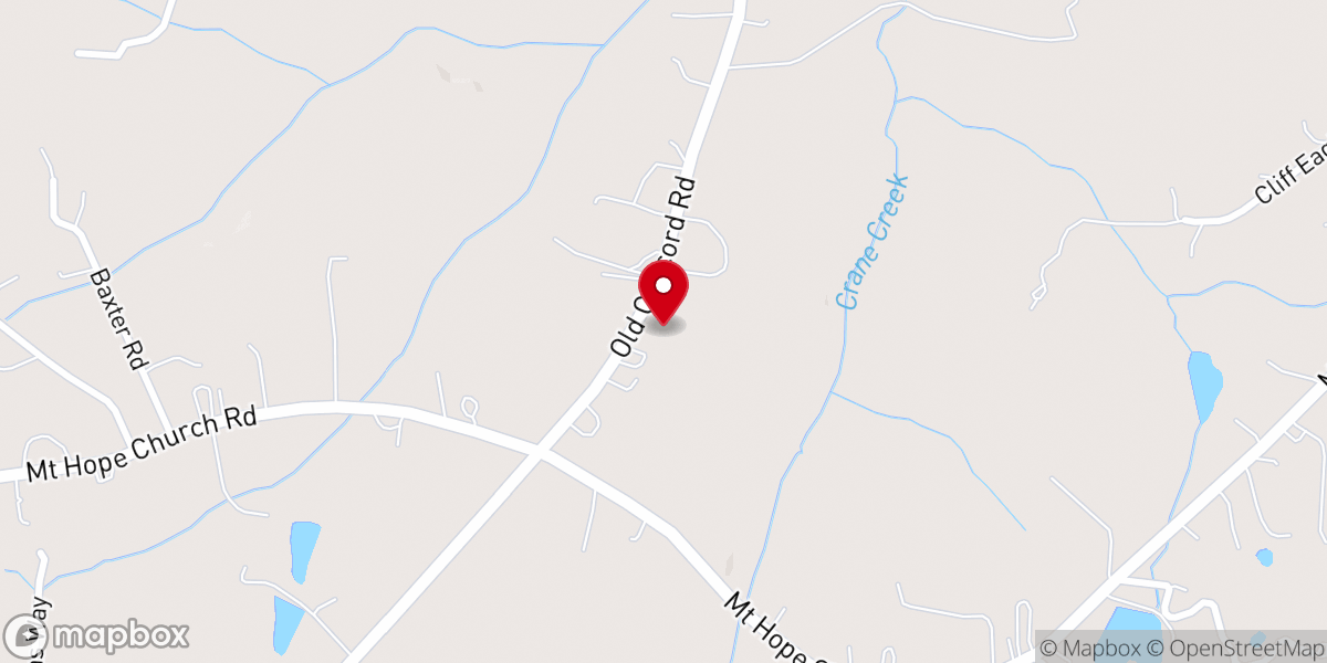 Map showing location of Mt. Hope Church