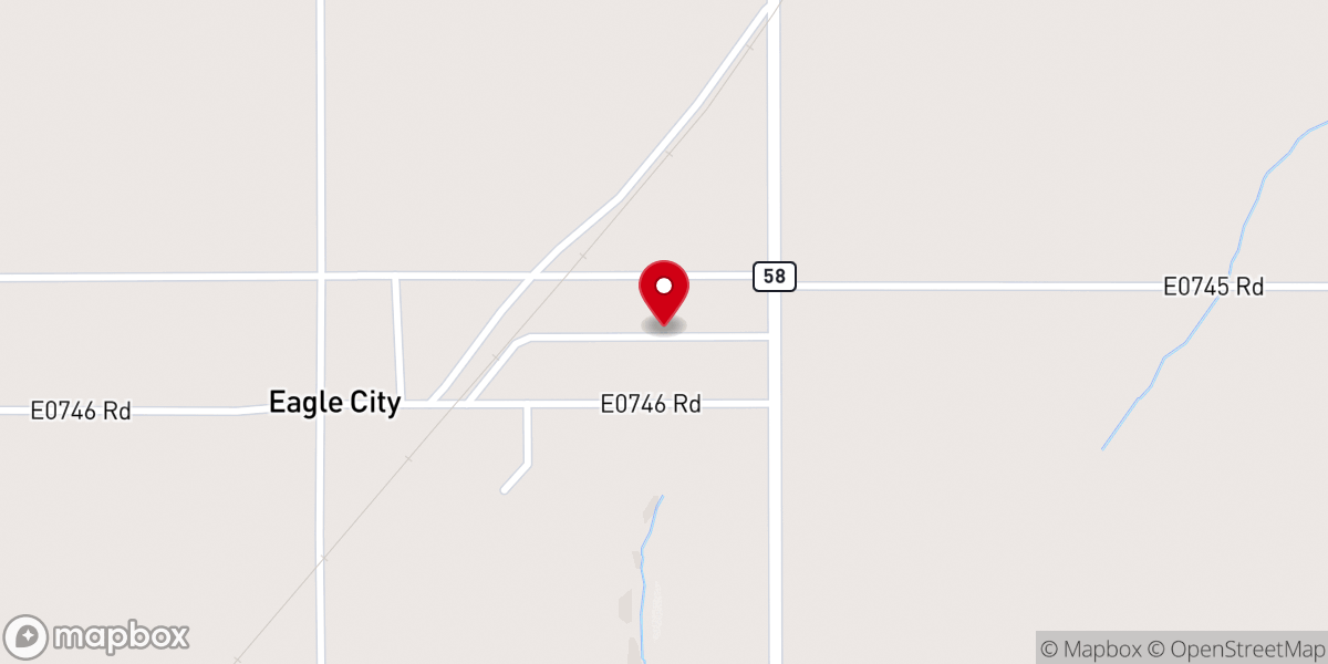 Map showing location of Eagle City Christian Church