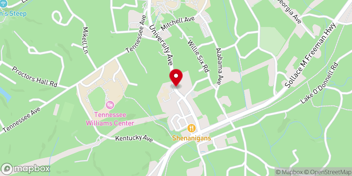 Map showing location of Otey Parish Brooks Hall