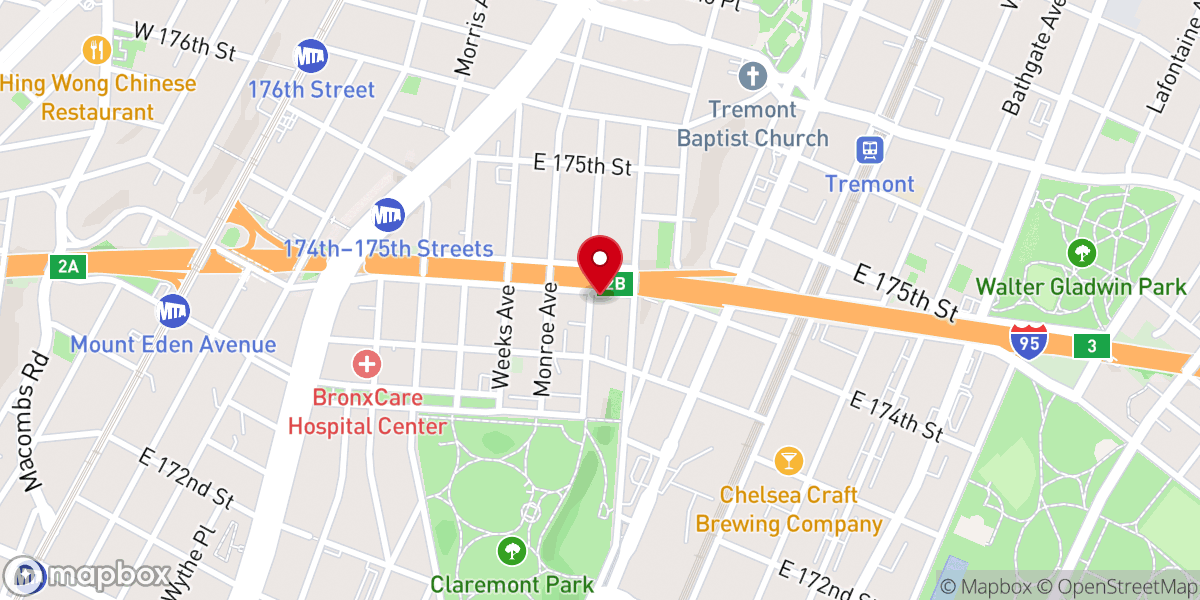 Map showing location of Family Baptist Church