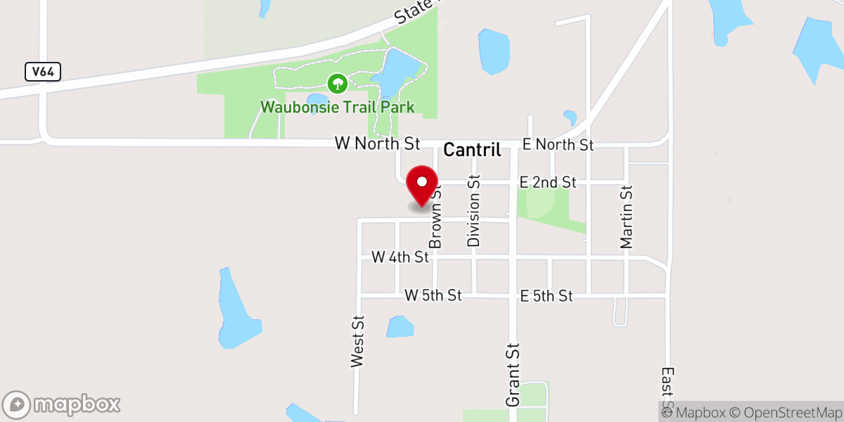 Map showing location of Cantril Christian Church