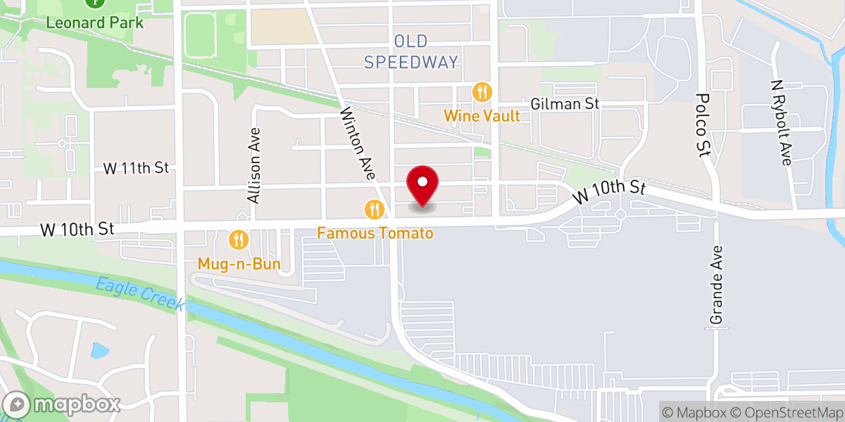 Map showing location of Speedway Church of Christ