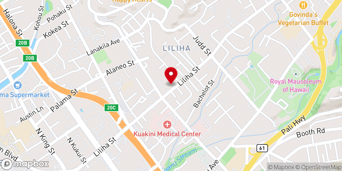 Map showing location of Korean Christian Church