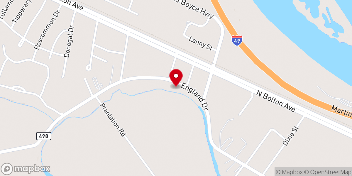 Map showing location of Mt Olive Baptist Church