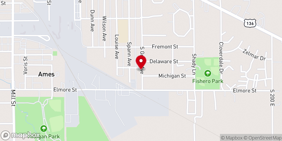 Map showing location of Grace Family Church of God