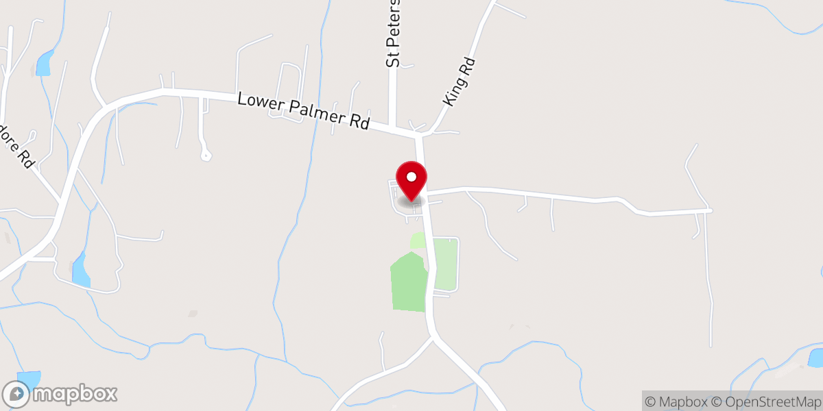 Map showing location of Saint Peter's Lutheran Church