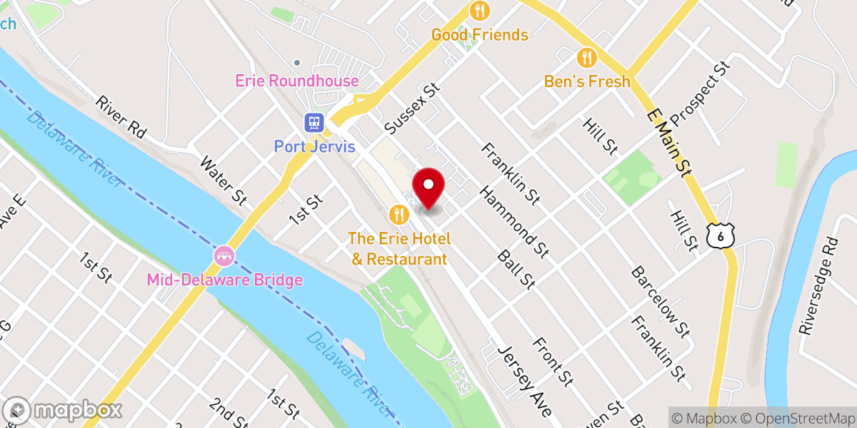 Map showing location of Bethel Community Church of Port Jervis