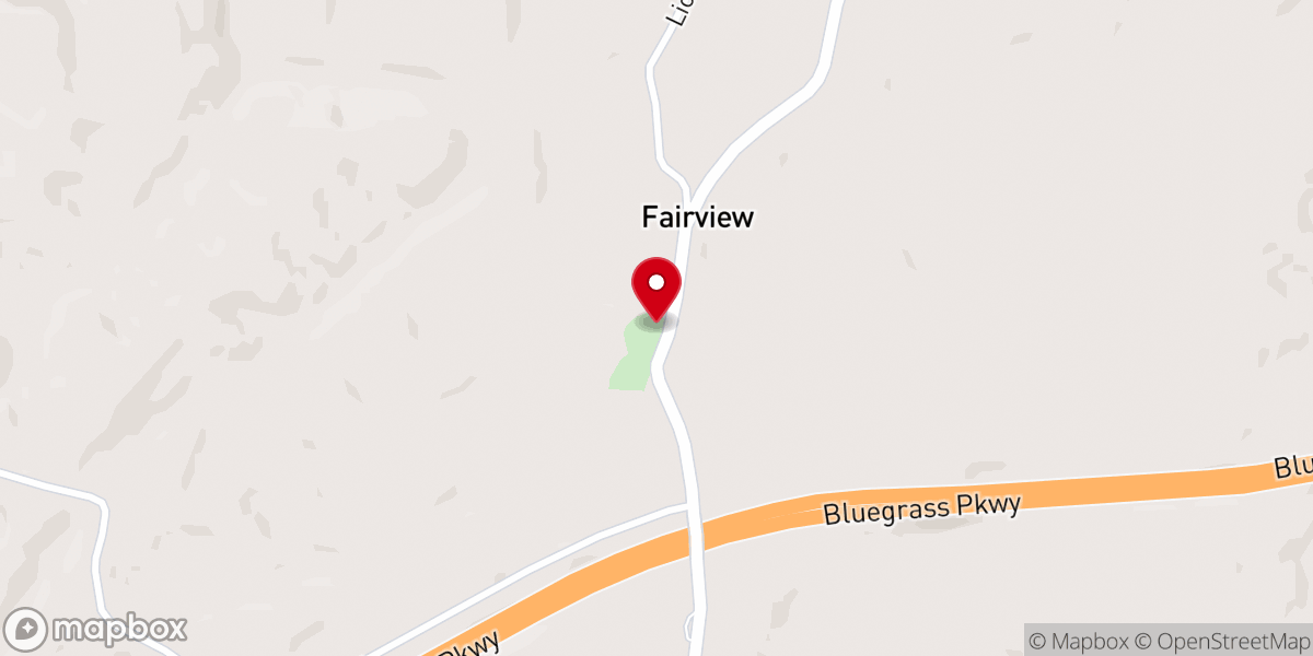 Map showing location of Fairview Christian Church