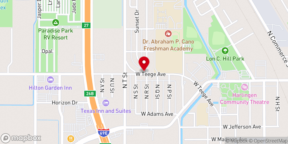 Map showing location of Templo Fe Esperanza Y Amor Assembly of God Church