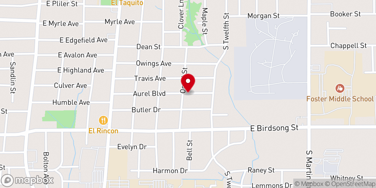 Map showing location of Love Temple Baptist Church