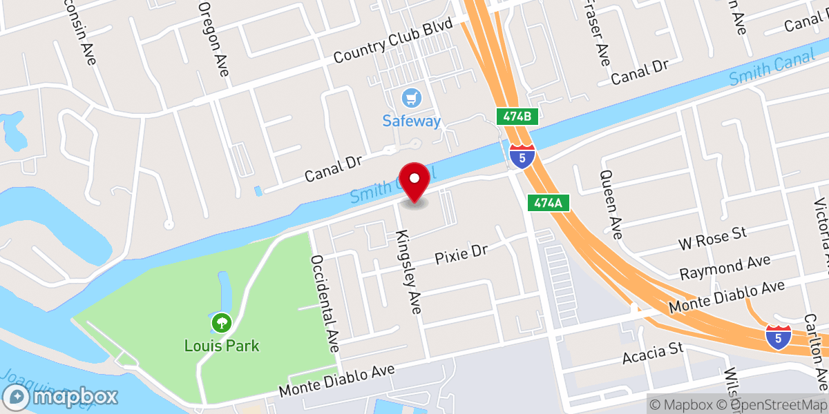 Map showing location of Stockton Buddhist Church