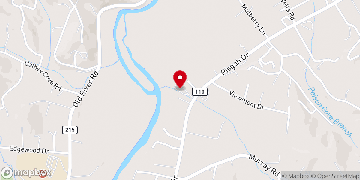 Map showing location of Mountain View Church of God