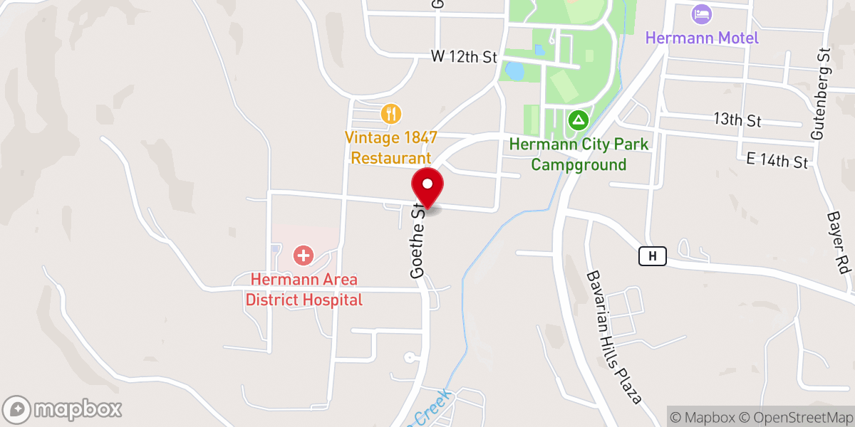 Map showing location of Hermann United Methodist Church