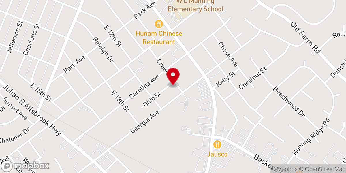 Map showing location of Central Baptist Church